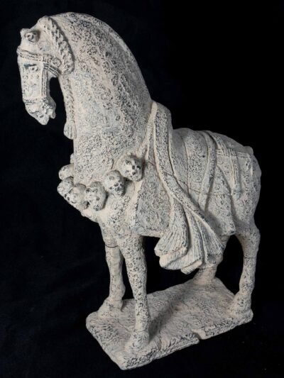 Early Tang Painted Pottery Horse with Detachable Saddle