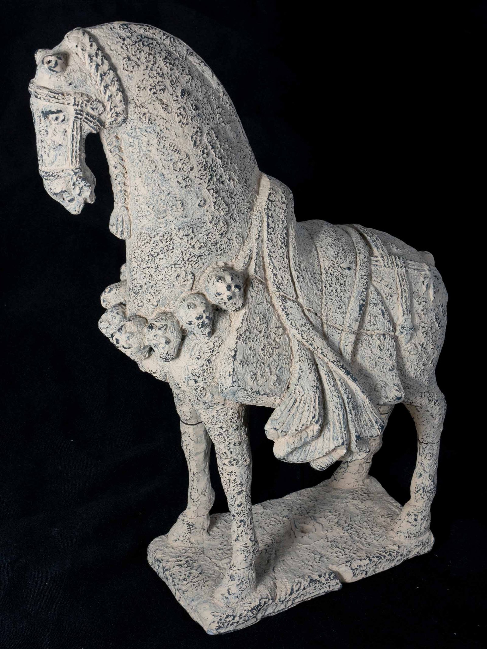 Early Tang Painted Pottery Horse with Detachable Saddle