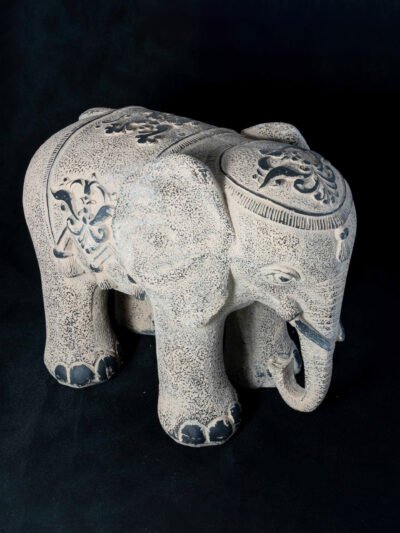 Walking Baby Elephant Lost Wax Cast Bronze Tabletop Sculpture