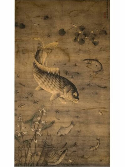 Oriental Art Round Painting In Lacquer And Inlaid