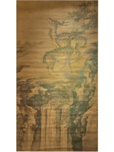 Celestial Dragons: Gilded Silk Scroll Painting