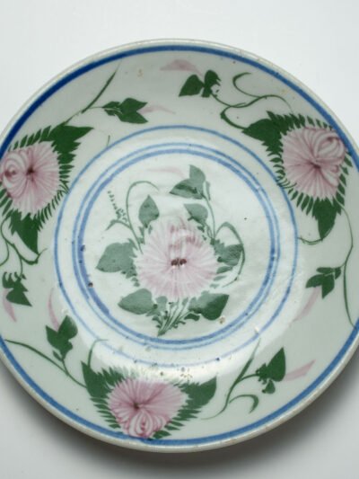 Chinese Blue and White Plate with Character Riding a Horse