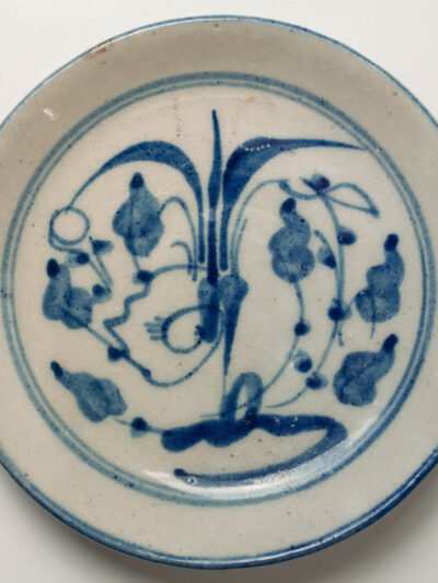 Barbed Rim Yuan dynasty Blue and White Antique Porcelain Charger Plate with Phoenix
