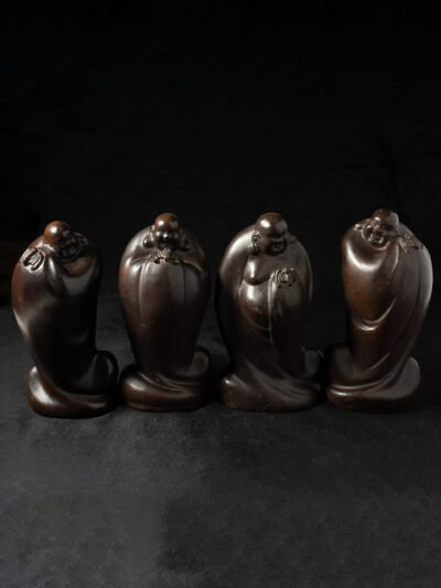 Four Bronze Statues of Laughing Buddhas