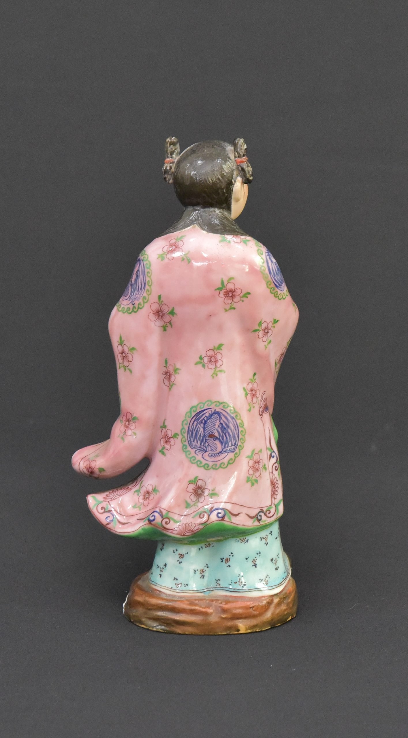 Ceramic Figurine of He Xian Gu – Chinese Immortal – 200mm Tall – Colorful Glazed Detail - Image 2