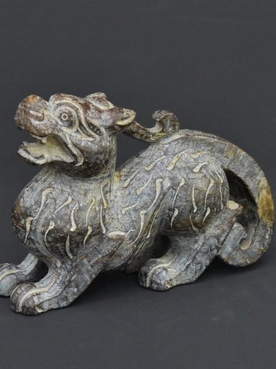 Chinese Mythical Guardian Beast Statue – Stone Carving – 150mm x 210mm x 80mm – 2.3kg