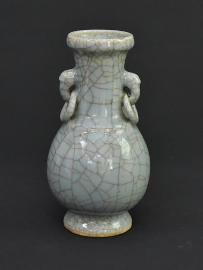 Chinese Song Dynasty Style Vase with Double Elephant Ears and Rings