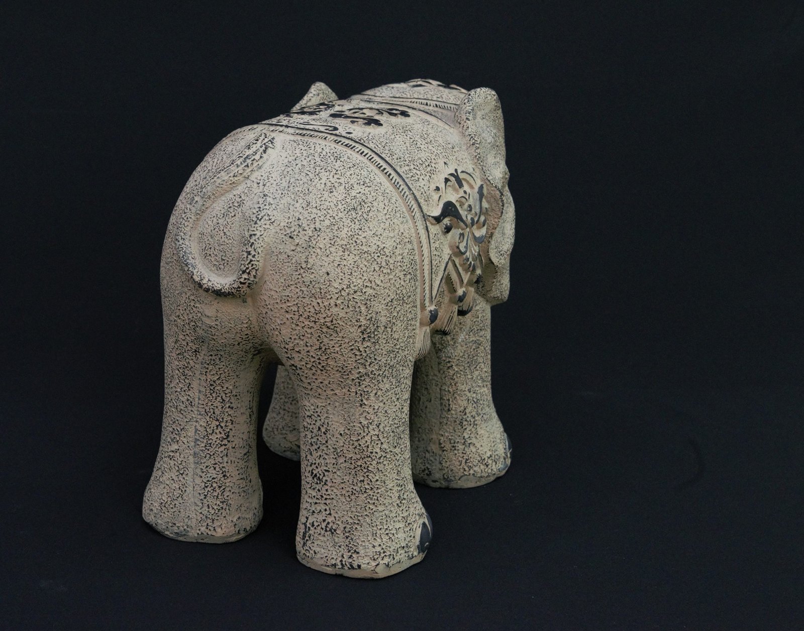 Vintage 1990s Clay Elephant Sculpture - Decorative Art Piece - Image 2