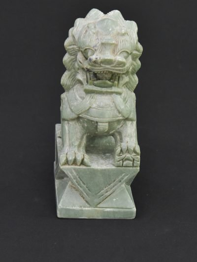 Vintage Chinese Stone Guardian Lion Statue – Late 1990s – 200mm Tall, 2.34kg