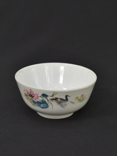 Vintage 1970s Decorative Porcelain Bowl – Floral & Bird Design