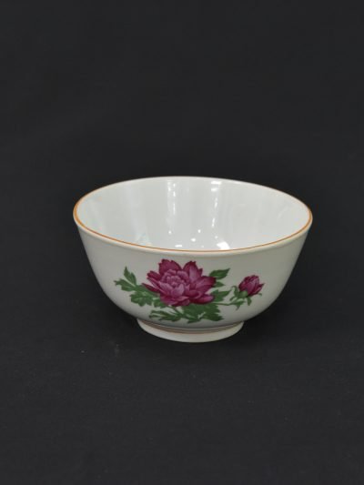Vintage 1970s Porcelain Bowl with Floral Design