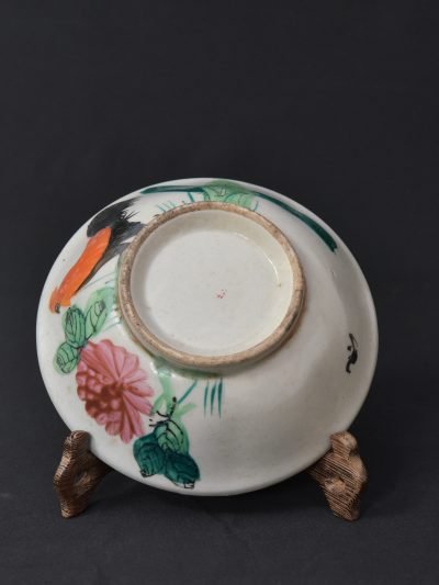 Vintage Chinese Porcelain Bowl – Floral and Bird Motif – Famille Verte Style