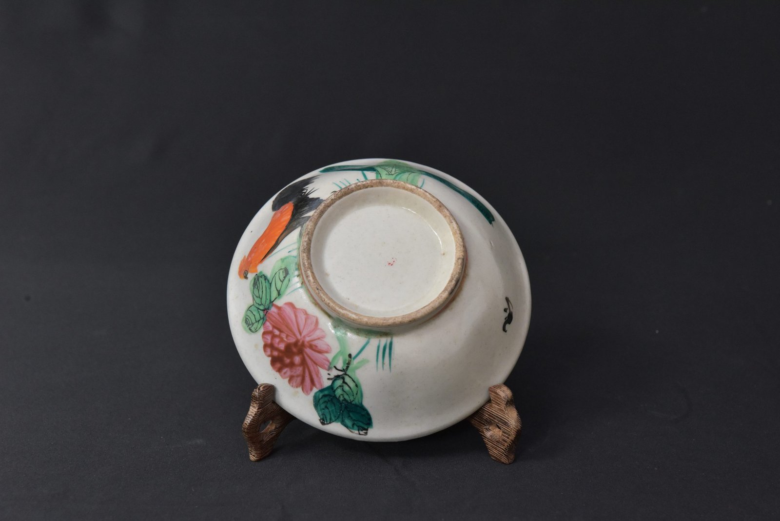 Vintage Chinese Porcelain Bowl – Floral and Bird Motif – Famille Verte Style