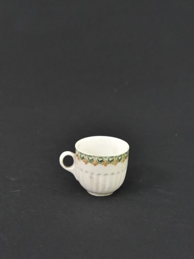 Vintage 1980s Porcelain Miniature Cup – Floral Border Design