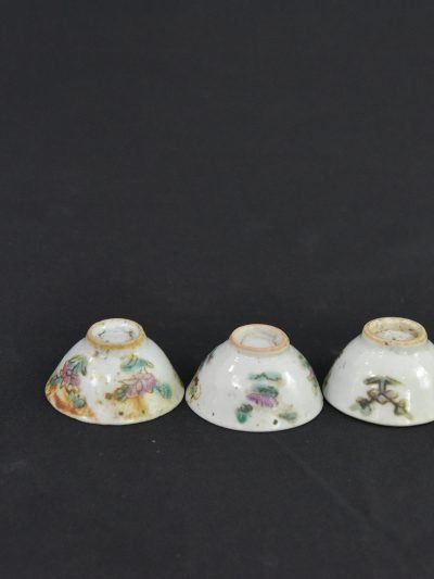 Vintage 1960s Mini Porcelain Decorative Cups – Set of 3