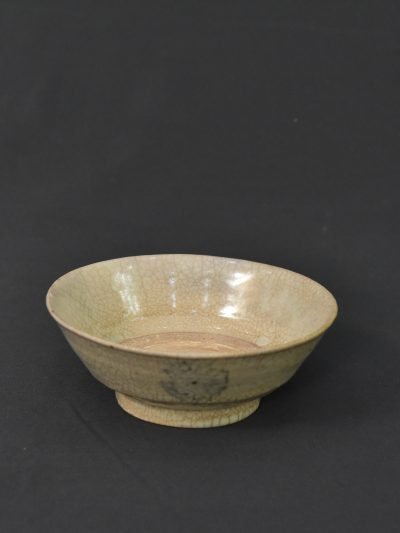 Vintage 1960s Ceramic Bowl with Crackle Glaze