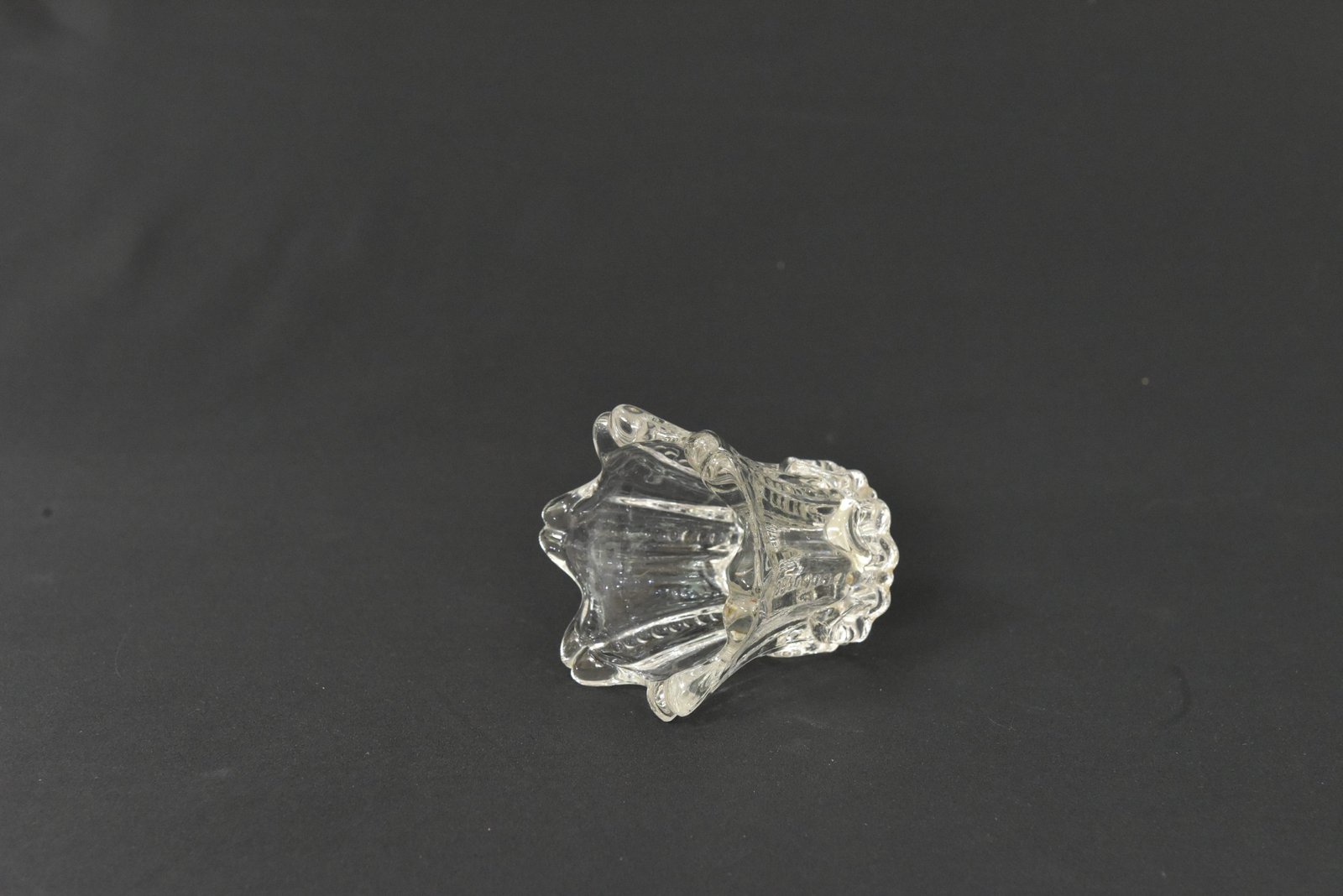 Vintage 1970s Clear Pressed Glass Vase - Image 2