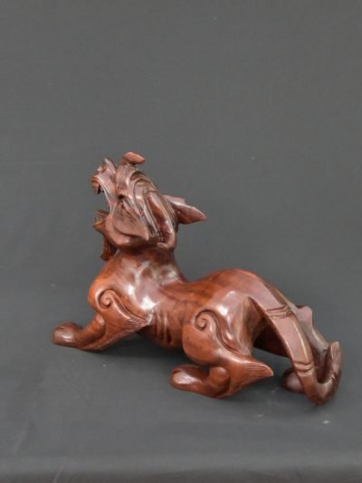 Vintage 1990s Wooden Carved Mythical Creature Figurine